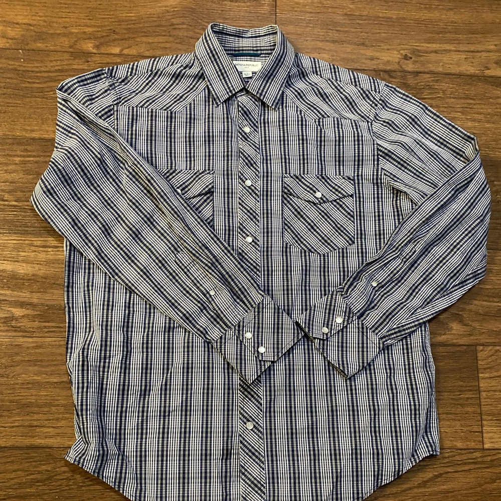 Banana Republic pearl snap shirt‎ western cowboy rodeo westerncore